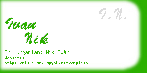 ivan nik business card